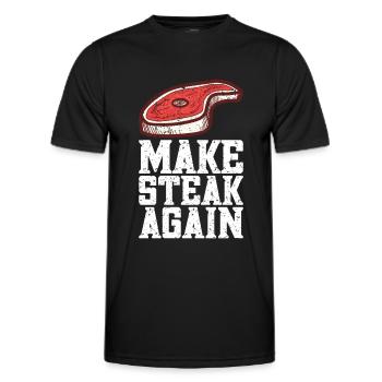 Steak - Männer Funktions-T-Shirt - Schwarz - Vorne - AI Model Male 178 dark (178cm)