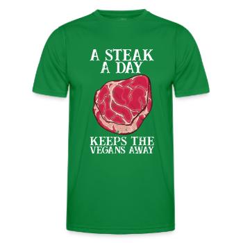 Steak - Männer Funktions-T-Shirt - Kelly Green - Vorne - AI Model Male 178 dark (178cm)