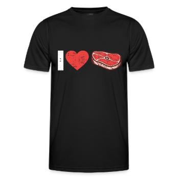Steak - Männer Funktions-T-Shirt - Schwarz - Vorne - AI Model Male 178 dark (178cm)