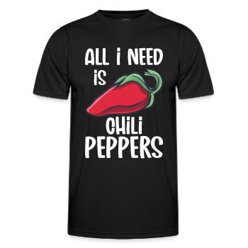 Chili pepper - Men's Functional T-Shirt - black - Front - AI Model Male 178 dark (178cm)