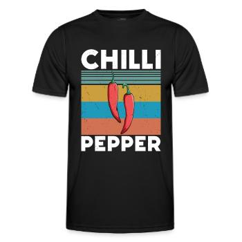 Chili pepper - Men's Functional T-Shirt - black - Front - AI Model Male 178 dark (178cm)
