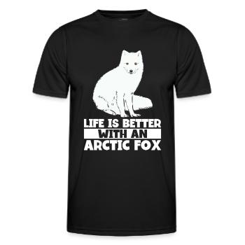 Amoureux du renard arctique - T-shirt sport Homme - noir - Devant - AI Model Male 178 dark (178cm)