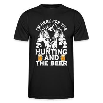 Chasse et bière - T-shirt sport Homme - noir - Devant - AI Model Male 178 dark (178cm)