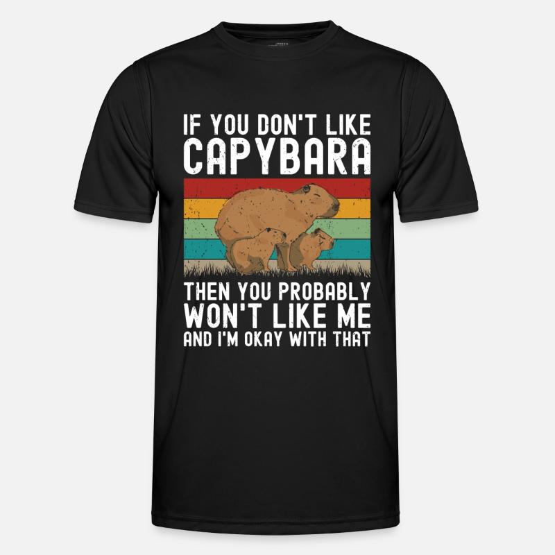 Capybara Tier Nagetier Capibara - Männer Funktions-T-Shirt - Schwarz