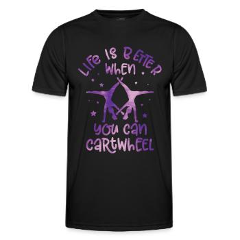 Wagenrad -Gymnast Stürzen - Männer Funktions-T-Shirt - Schwarz - Vorne - AI Model Male 178 dark (178cm)