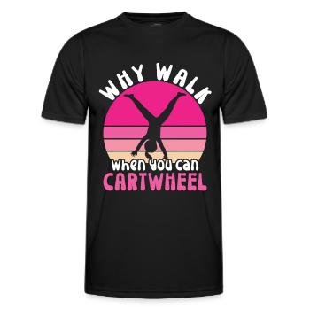 Wagenrad -Gymnast Stürzen - Männer Funktions-T-Shirt - Schwarz - Vorne - AI Model Male 178 dark (178cm)