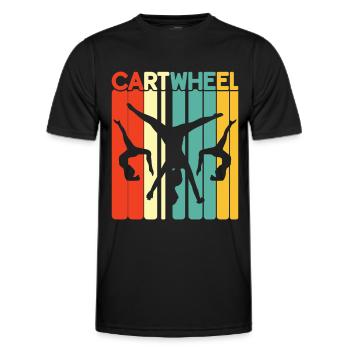 Wagenrad -Gymnast Stürzen - Männer Funktions-T-Shirt - Schwarz - Vorne - AI Model Male 178 dark (178cm)