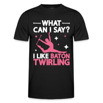 Tambourstab swirling - Men's Functional T-Shirt - black - Front - AI Model Male 178 dark (178cm)