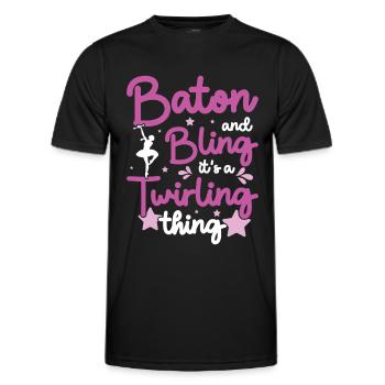 Tambourstab Wirbeln - Männer Funktions-T-Shirt - Schwarz - Vorne - AI Model Male 178 dark (178cm)