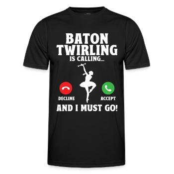 Tambourstab swirling - Men's Functional T-Shirt - black - Front - AI Model Male 178 dark (178cm)
