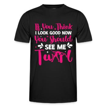Tambourstab swirling - Men's Functional T-Shirt - black - Front - AI Model Male 178 dark (178cm)