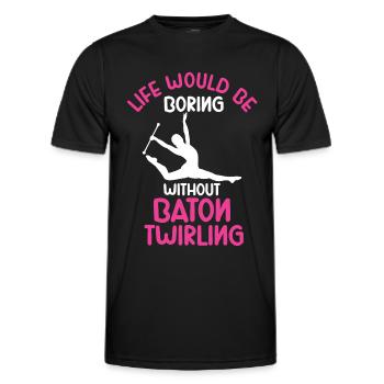 Tambourstab swirling - Men's Functional T-Shirt - black - Front - AI Model Male 178 dark (178cm)