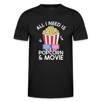 Popcorn - Men's Functional T-Shirt - black - Front - AI Model Male 178 dark (178cm)