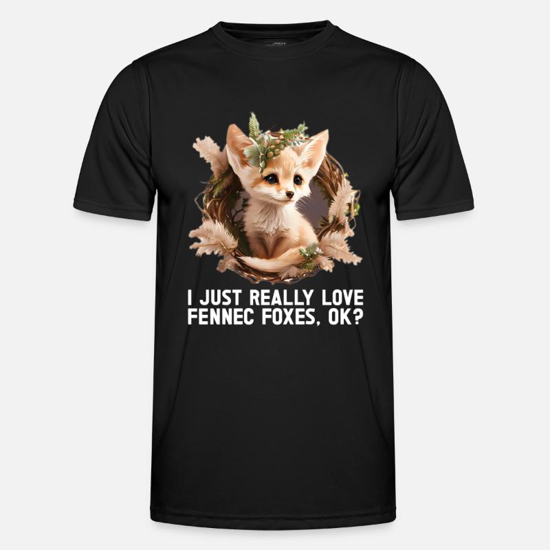 Fennec Fox - Männer Funktions-T-Shirt - Schwarz