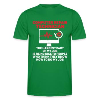 Technologie de soutien à la réparation d’ordinateurs - T-shirt sport Homme - vert - Devant - AI Model Male 178 dark (178cm)