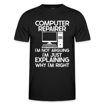 Computer Repair Technology Support Technology - Men's Functional T-Shirt - black - Front - AI Model Male 178 dark (178cm)