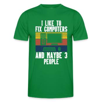 Technologie de soutien à la réparation d’ordinateurs - T-shirt sport Homme - vert - Devant - AI Model Male 178 dark (178cm)