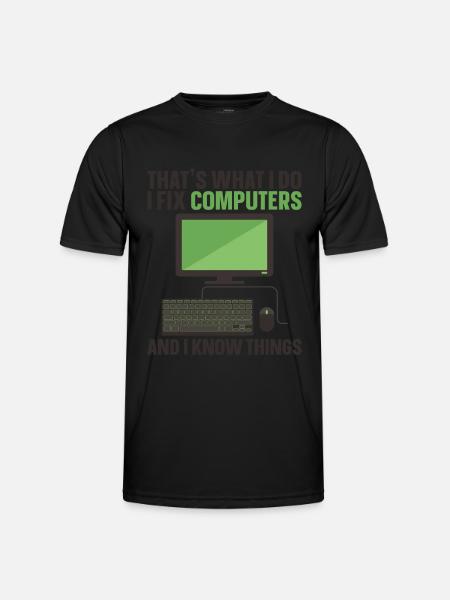 Computerreparaturtechnologie -Support -Technologie - Männer Funktions-T-Shirt - Schwarz
