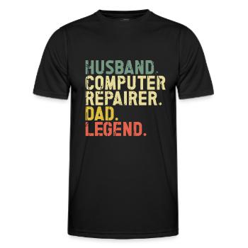 Computer Repair Technology Support Technology - Men's Functional T-Shirt - black - Front - AI Model Male 178 dark (178cm)