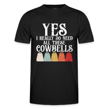Kuhglocke Mehr Cowbell-Vintager - Männer Funktions-T-Shirt - Schwarz - Vorne - AI Model Male 178 dark (178cm)