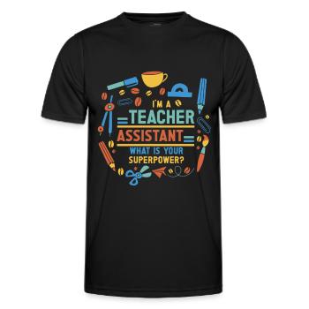 Teacher -Assistant Headmaster Teaching - Men's Functional T-Shirt - black - Front - AI Model Male 178 dark (178cm)