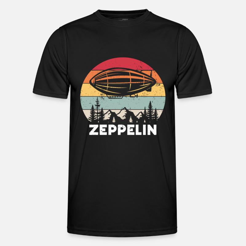 Zeppelin Flugzeugluftschiff Leitbarer Luftfahrt Männer Funktions-T-Shirt