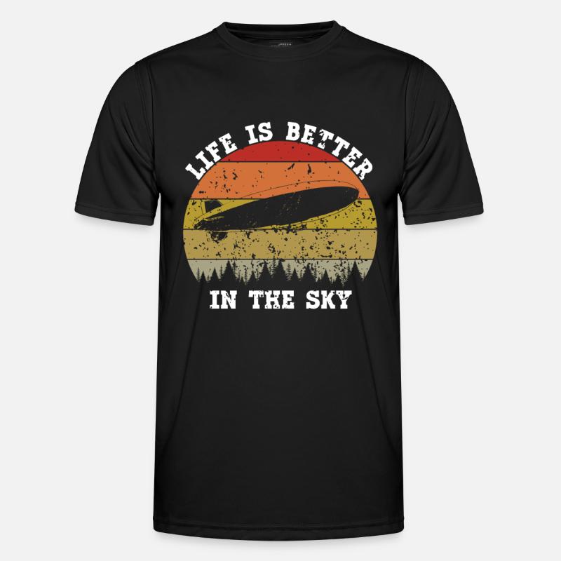 Zeppelin Flugzeugluftschiff Leitbarer Luftfahrt - Männer Funktions-T-Shirt - Schwarz