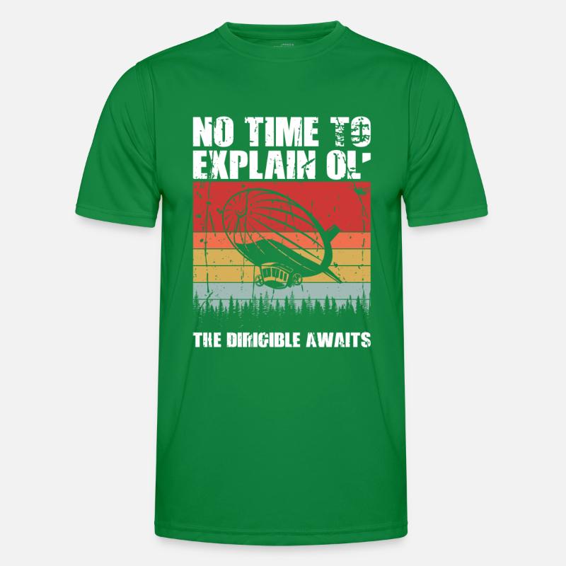 Zeppelin Flugzeugluftschiff Leitbarer Luftfahrt Männer Funktions-T-Shirt