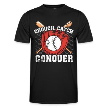 Baseball Catcher Baseball Player Pitcher - Men's Functional T-Shirt - black - Front - AI Model Male 178 dark (178cm)
