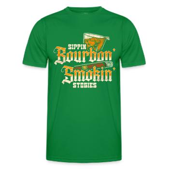 Bourbon Cigares Whisky Cigares Lounge Lovers - T-shirt sport Homme - vert - Devant - AI Model Male 178 dark (178cm)