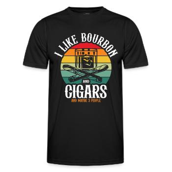 Bourbon Cigares Whisky Cigares Lounge Lovers - T-shirt sport Homme - noir - Devant - AI Model Male 178 dark (178cm)