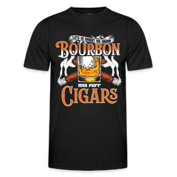 Bourbon Cigares Whisky Cigares Lounge Lovers - T-shirt sport Homme - noir - Devant - AI Model Male 178 dark (178cm)