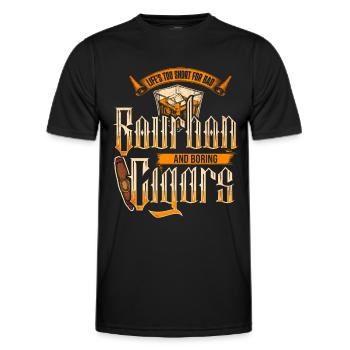 Bourbon Cigares Whisky Cigares Lounge Lovers - T-shirt sport Homme - noir - Devant - AI Model Male 178 dark (178cm)