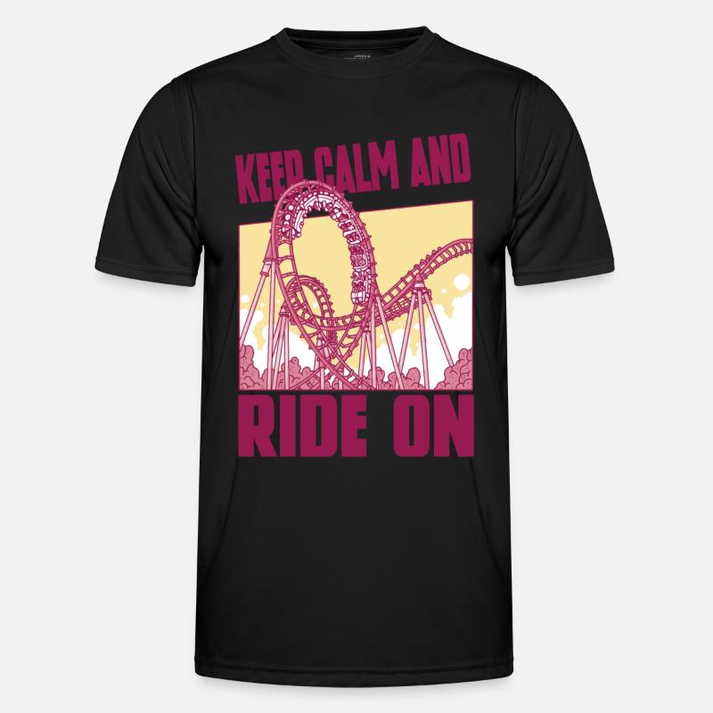 Achterbahnvergnügungspark Achterbahnfahrt Männer Funktions-T-Shirt