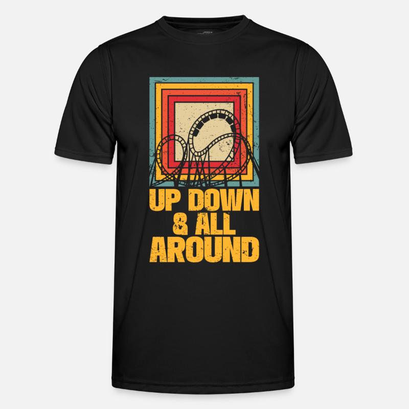 Achterbahnvergnügungspark Achterbahnfahrt - Männer Funktions-T-Shirt - Schwarz