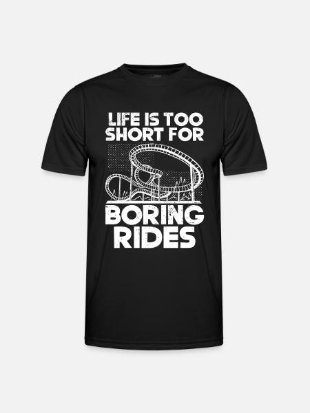 Achterbahnvergnügungspark Achterbahnfahrt - Männer Funktions-T-Shirt - Schwarz