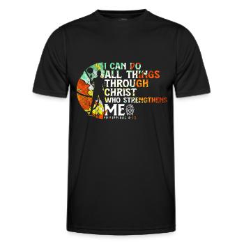 Christlicher Basketball Jesus Spricht Religiös - Männer Funktions-T-Shirt - Schwarz - Vorne - AI Model Male 178 dark (178cm)