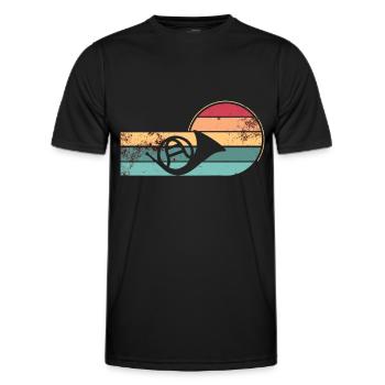 French Horn Player Horn Player Brass Music - Men's Functional T-Shirt - black - Front - AI Model Male 178 dark (178cm)