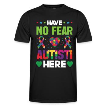 Soutien à la sensibilisation à l’autisme pour les autistes - T-shirt sport Homme - noir - Devant - AI Model Male 178 dark (178cm)