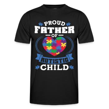 Soutien à la sensibilisation à l’autisme - T-shirt sport Homme - noir - Devant - AI Model Male 178 dark (178cm)