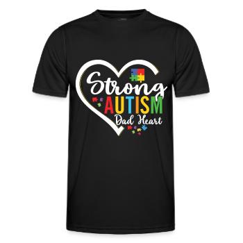 Soutien à la sensibilisation à l’autisme - T-shirt sport Homme - noir - Devant - AI Model Male 178 dark (178cm)
