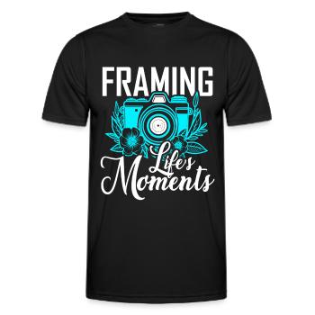 Fotografie -Fotoshooting Für Fotokamera. - Männer Funktions-T-Shirt - Schwarz - Vorne - AI Model Male 178 dark (178cm)