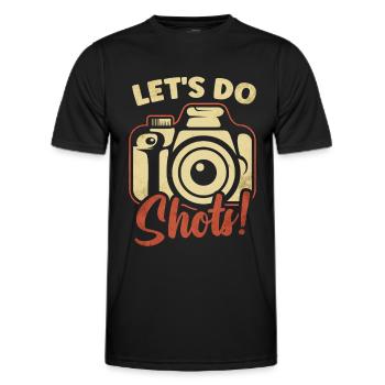 Photography - Photo shoot for photo camera. - Men's Functional T-Shirt - black - Front - AI Model Male 178 dark (178cm)