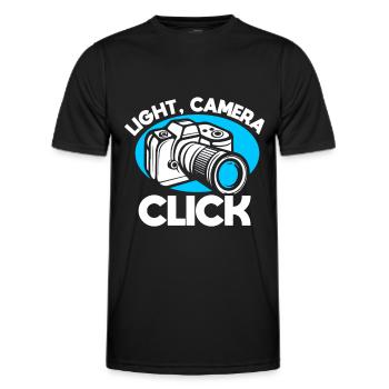 Fotografie -Fotoshooting Für Fotokamera. - Männer Funktions-T-Shirt - Schwarz - Vorne - AI Model Male 178 dark (178cm)