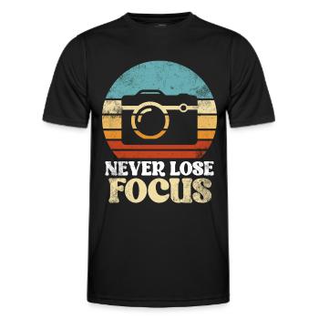 Fotografie -Fotoshooting Für Fotokamera. - Männer Funktions-T-Shirt - Schwarz - Vorne - AI Model Male 178 dark (178cm)