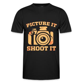Photography - Photo shoot for photo camera. - Men's Functional T-Shirt - black - Front - AI Model Male 178 dark (178cm)