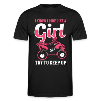 ATV Quad Bike Girl Allradfahrzeuge - Männer Funktions-T-Shirt - Schwarz - Vorne - AI Model Male 178 dark (178cm)