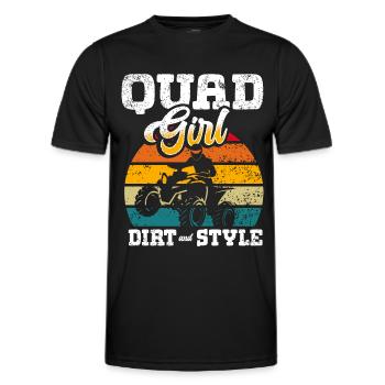 ATV Quad Bike Girl Allradfahrzeuge - Männer Funktions-T-Shirt - Schwarz - Vorne - AI Model Male 178 dark (178cm)