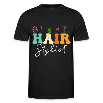 Hairstylist Hair Salon Kosmetologie - Männer Funktions-T-Shirt - Schwarz - Vorne - AI Model Male 178 dark (178cm)
