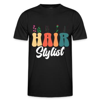 Hairstylist Hair Salon Kosmetologie - Männer Funktions-T-Shirt - Schwarz - Vorne - AI Model Male 178 dark (178cm)